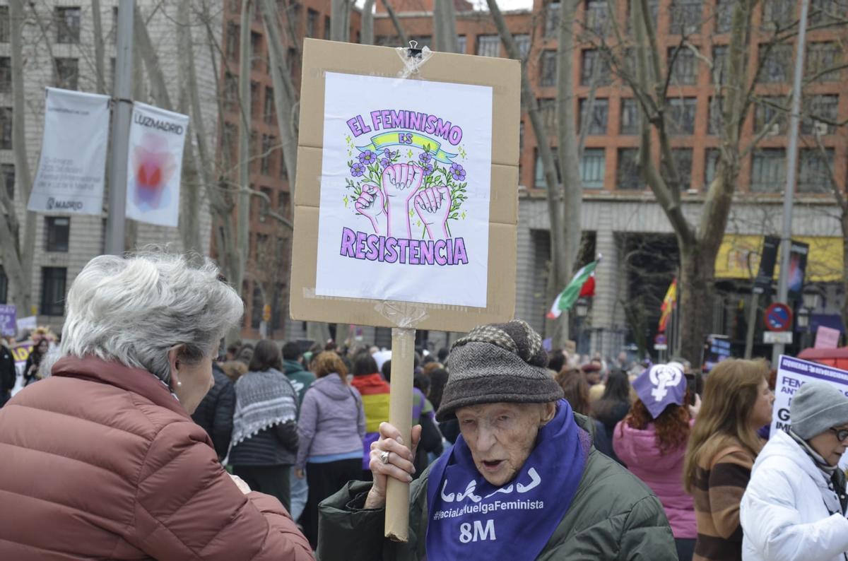 Pancarta en el 8M en Madrid.