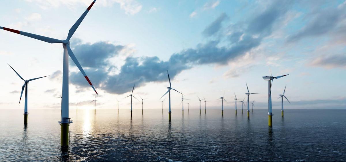 Projecció virtual de com podria quedar el parc eòlic marí Tramuntana.