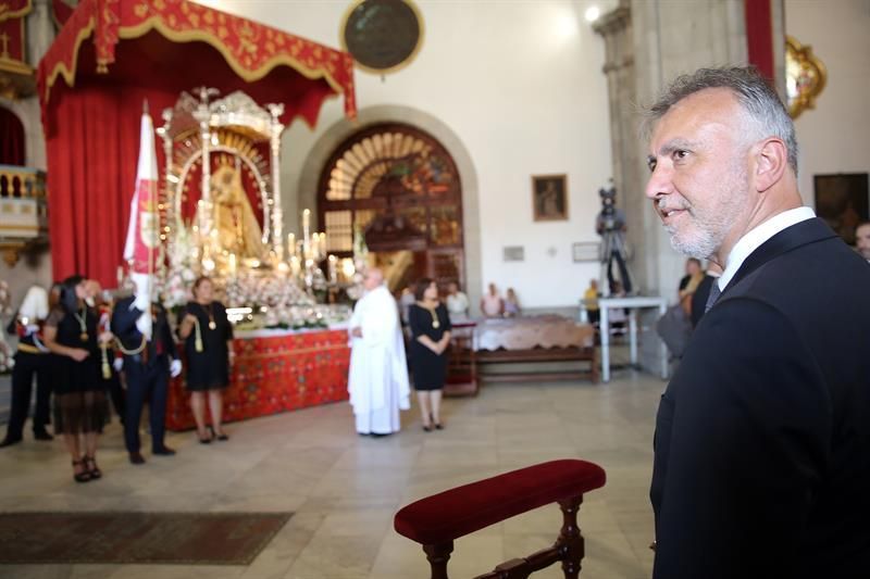 Ángel Víctor Torres, en los actos de la festividad de la Virgen de Candelaria