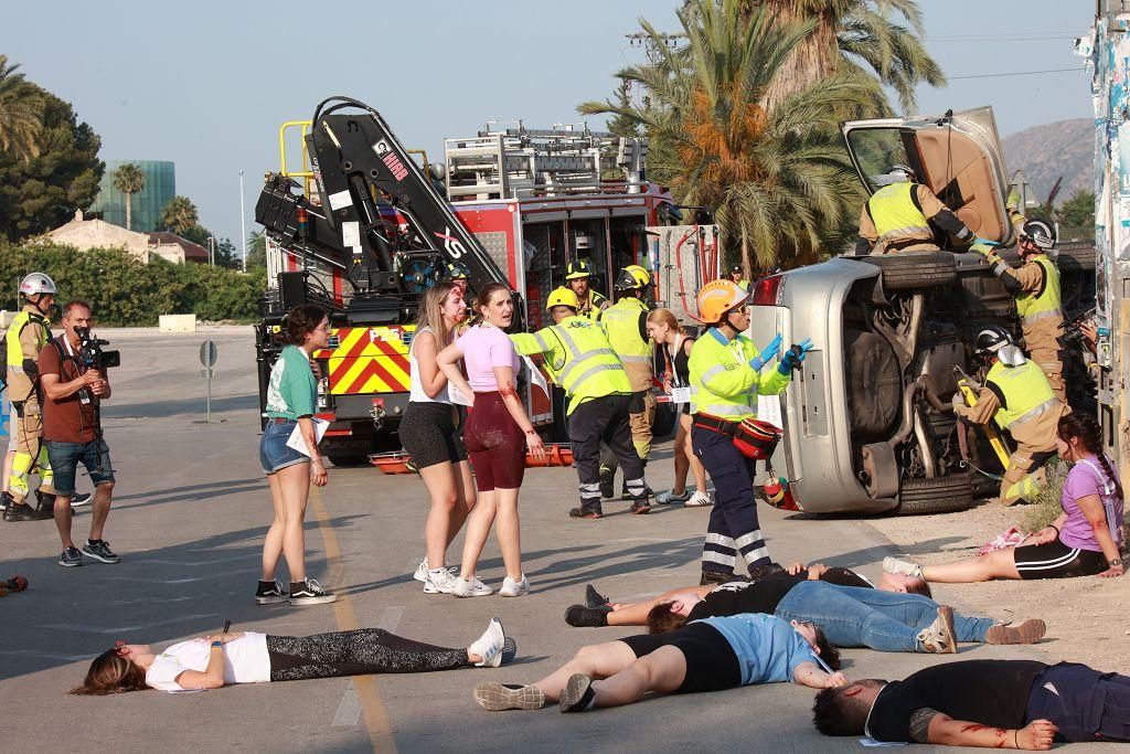 Así ha sido el simulacro de Emergencias con una treintena de víctimas en Murcia