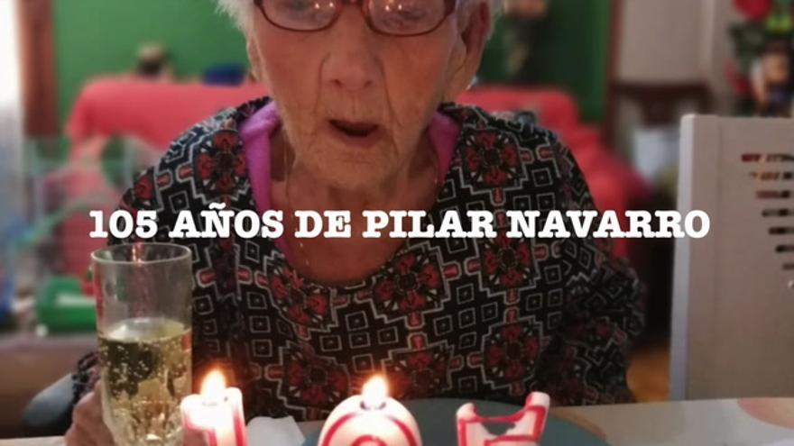 Una zaragozana cumple 105 años arropada por sus vecinos