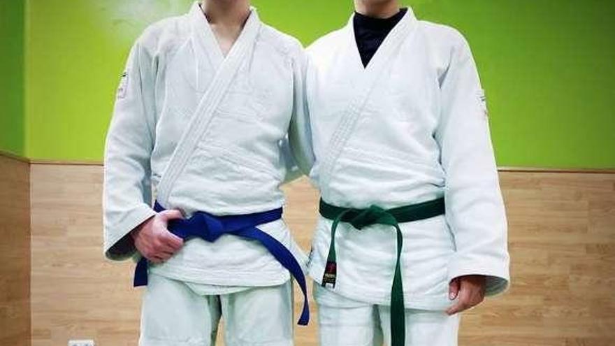 Diego Couto y Alicia López, judokas del Judo Club Base estradense.