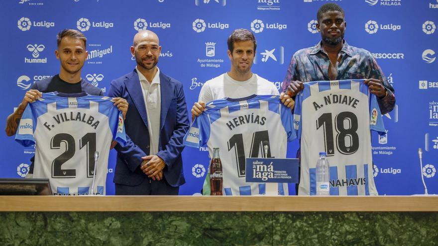 N&#039;Diaye, Villalba y Hervías, presentados con el Málaga CF