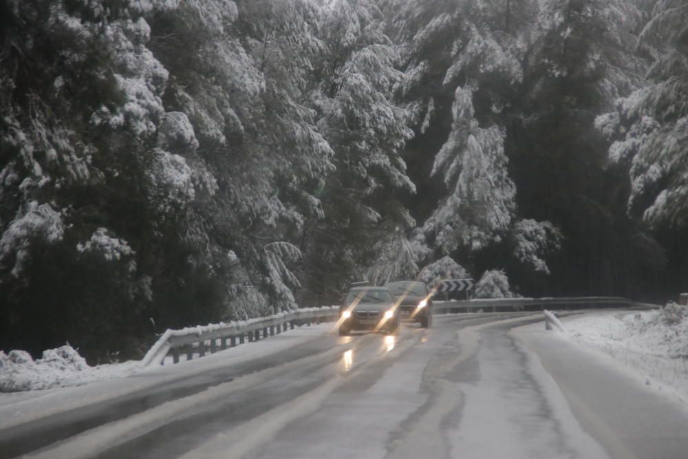 La carretera de Alcoy a Banyeres, esta mañana