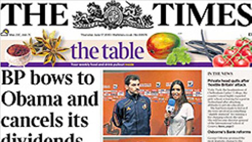 &#039;The Times&#039; atribuye a Sara Carbonero la derrota de España