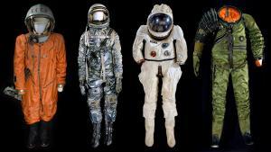 Diferentes prototipos de trajes espaciales utilizados durante la primera carrera espacial. 