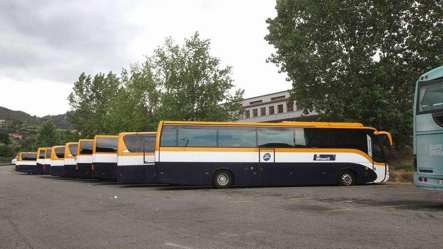 Autobuses aparcados en la parte de abajo de la estación. // Iñaki Osorio