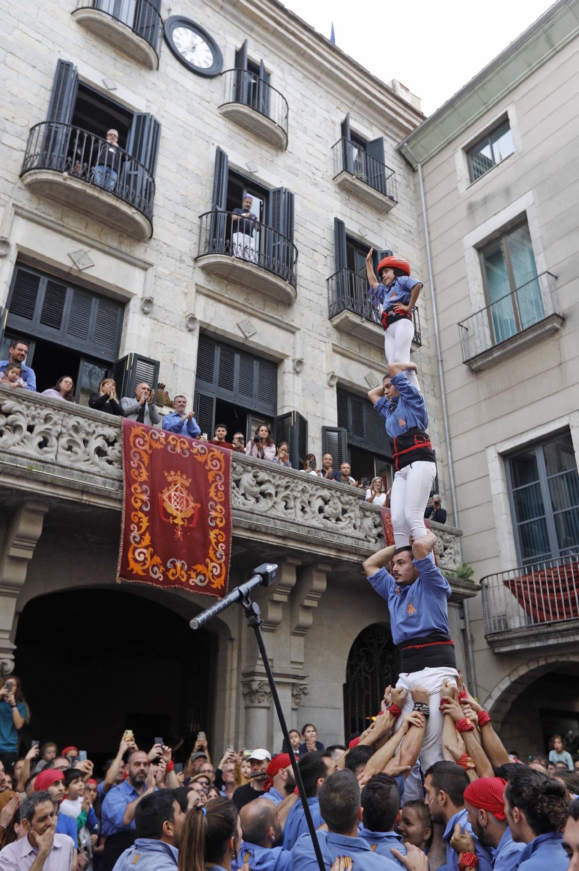 Diada castellera de Sant Narcís a la plaça del Vi