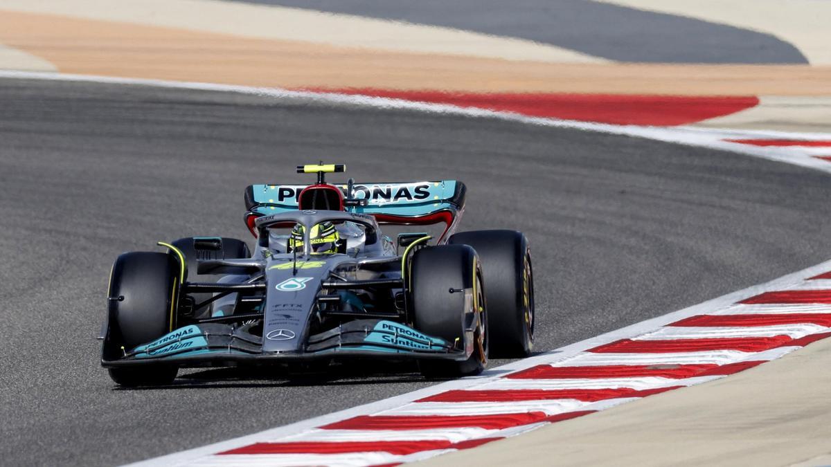 Lewis Hamilton, en el circuito de Sakhir.