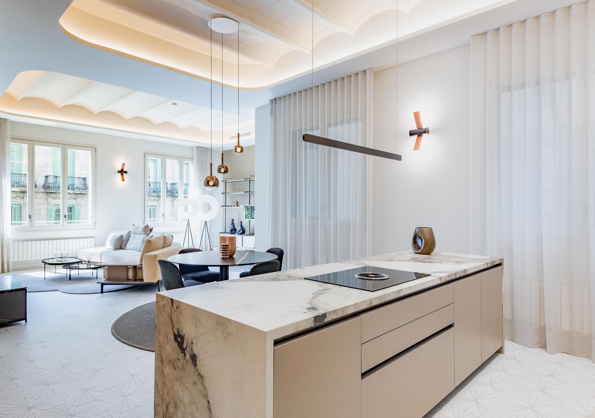 Reforma de lujo en un piso del Eixample, comercializado por Engel &amp; Völkers.