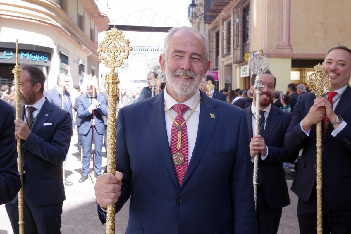José Carlos Garín, presidente de la Agrupación, en la procesión del Resucitado este pasado Domingo de Resurrección.