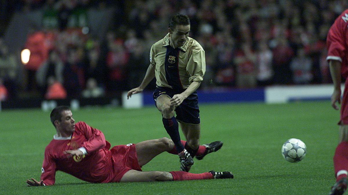 Marc Overmars, el autor de un tanto histórico hace hoy 20 años en Anfield en la victoria del FC Barcelona ante el Liverpool (1-3) en Champions League