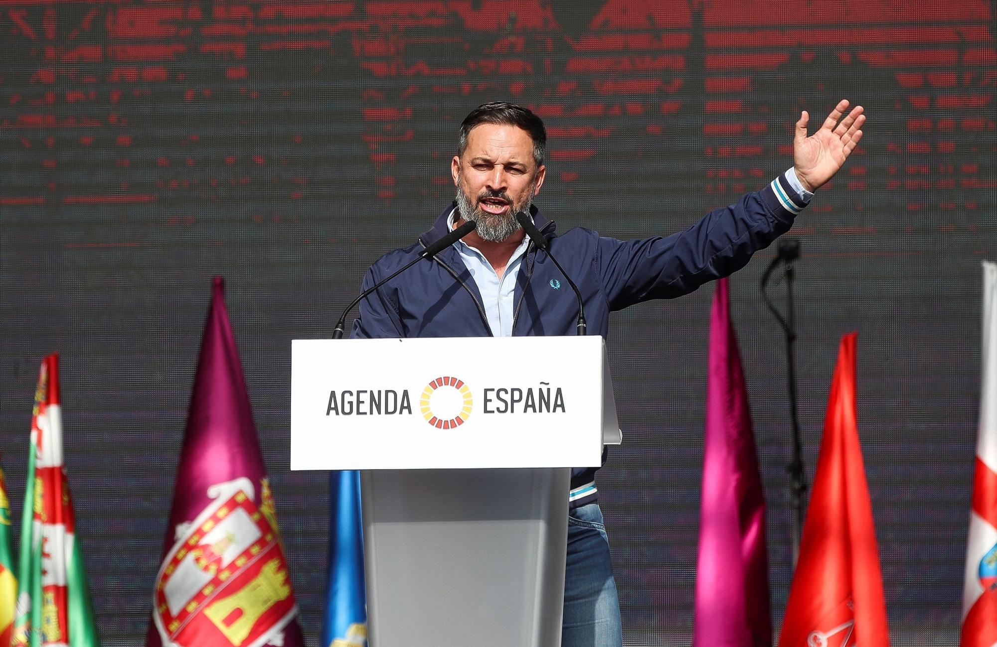 El líder de Vox, Santiago Abascal, durante su mitin de presentación de la 'Agenda España' en Madrid