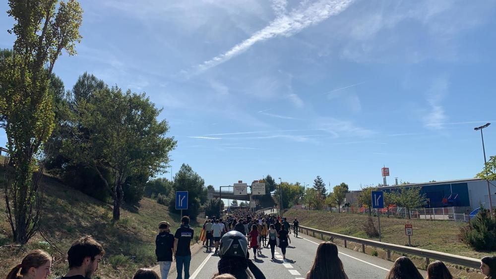 Primer dia de la vaga d'estudiants a Manresa