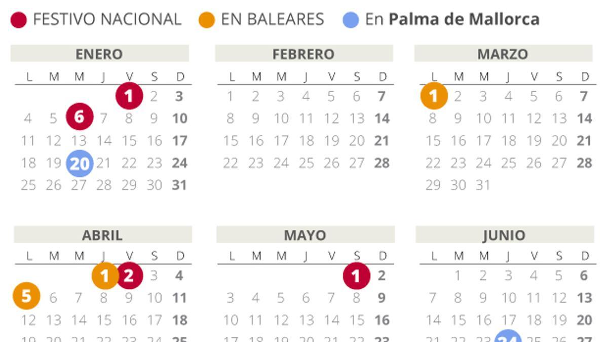 Calendario laboral Palma de Mallorca 2021