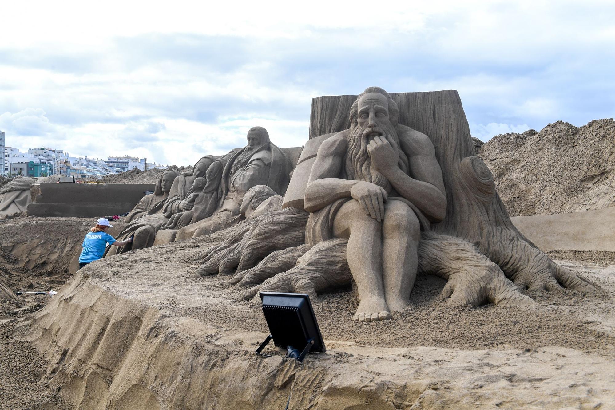 Belén de arena en la playa de Las Canteras