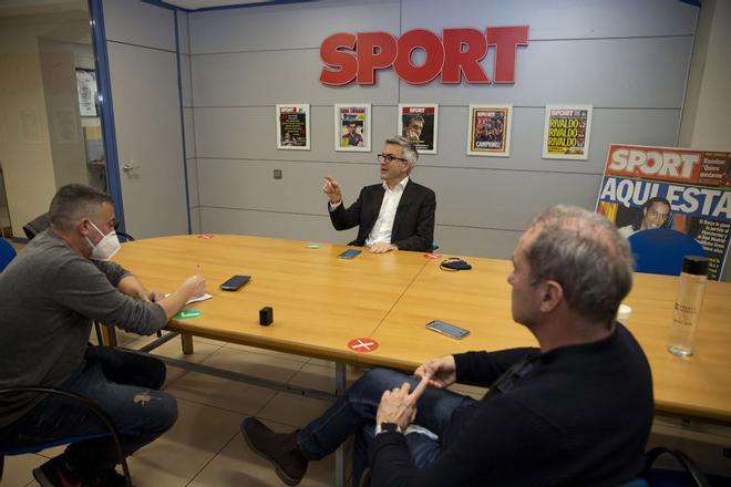 Víctor Font, candidato a la presidencia del FC Barcelona, visitó la redacción de Sport.