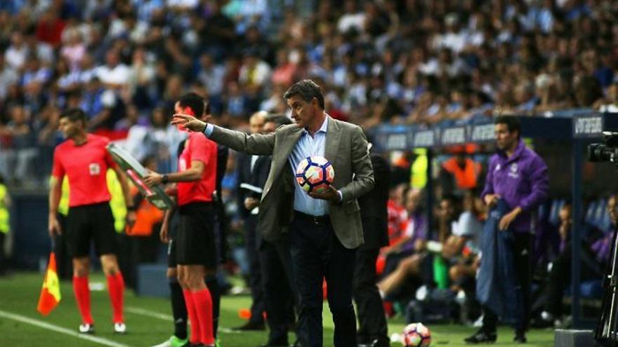 Míchel, durante el partido contra el Real Madrid