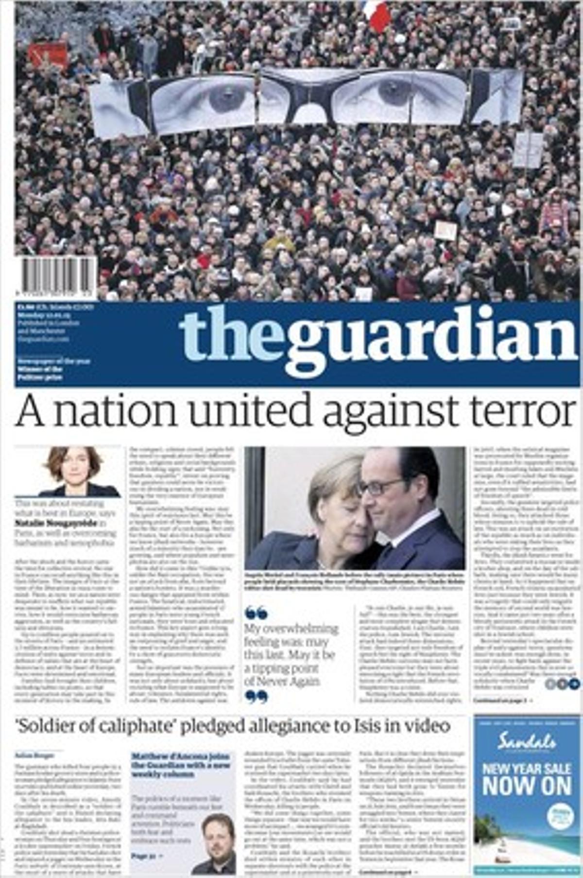 La portada de ’The Guardian’.