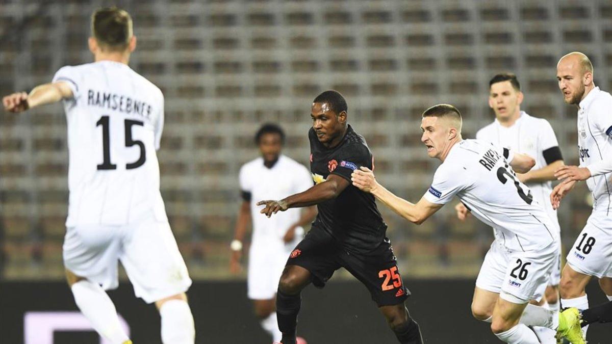 Imagen de archivo del partido del LASK ante el Manchester United en la Europa League