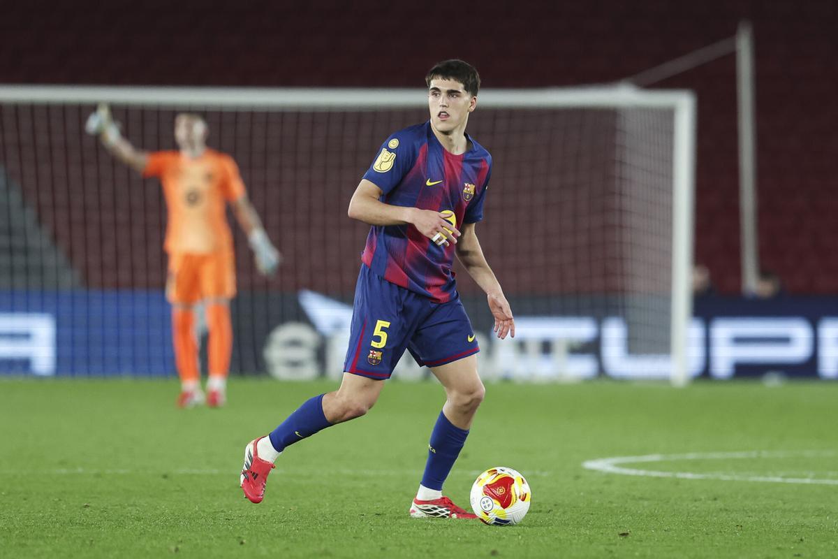 Pau Cubarsi of FC Barcelona in action during the Spanish Cup, Copa del Rey, football match Semifinal Second Leg played between FC Barcelona and Atletico de Madrid at Spotify Camp Nou stadium on March 03, 2026 in Barcelona, Spain. AFP7 03/03/2026 ONLY FOR USE IN SPAIN. Irina R. Hipolito / AFP7 / Europa Press;2026;SPORT;ZSPORT;SOCCER;ZSOCCER;FC Barcelona v Atletico de Madrid - Copa del Rey Semifinal 2;