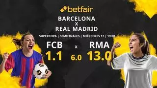 FC Barcelona Femenino vs. Real Madrid Femenino: horario, TV, estadísticas, cuadro, palmarés y pronósticos Supercopa