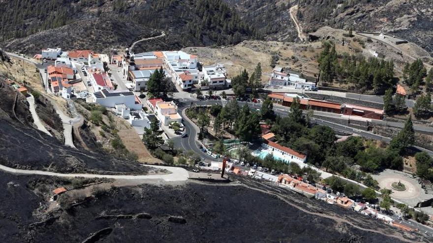 Vista aérea de una zona afectada por el fuego.