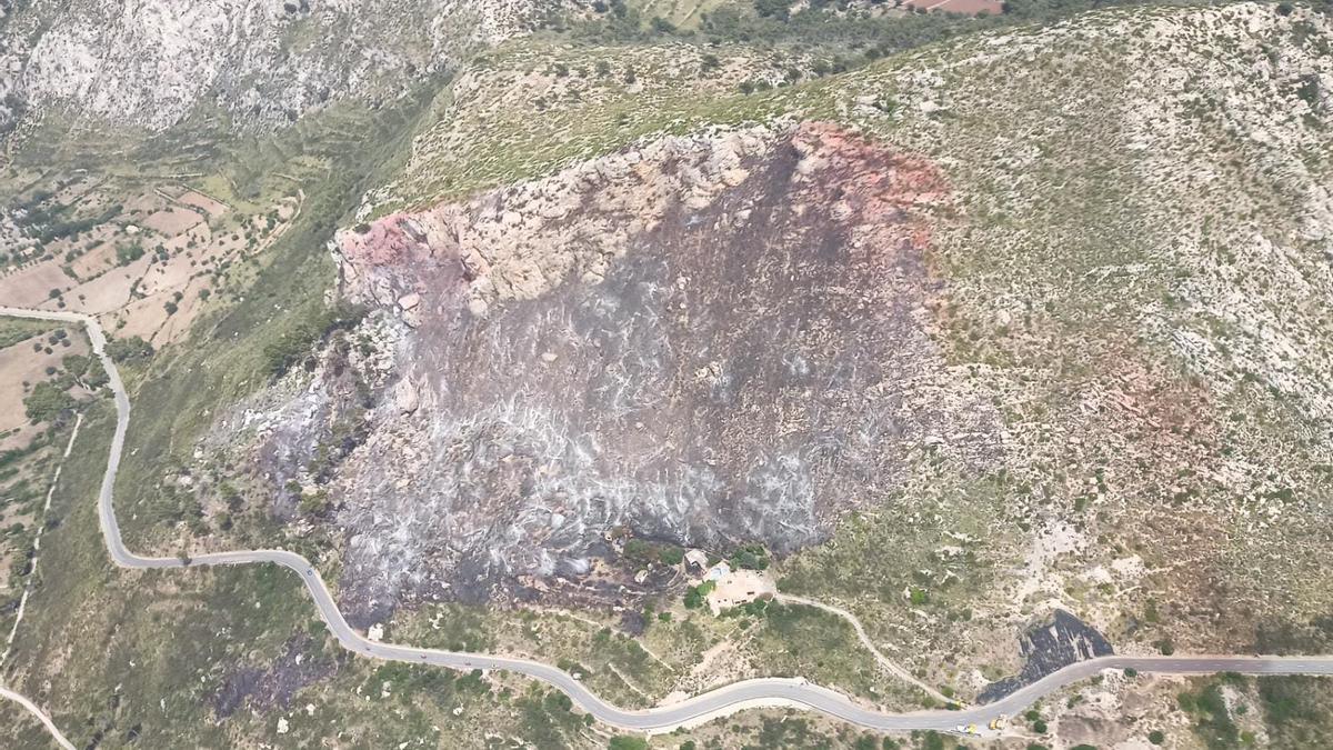 Área afectada por el incendio.