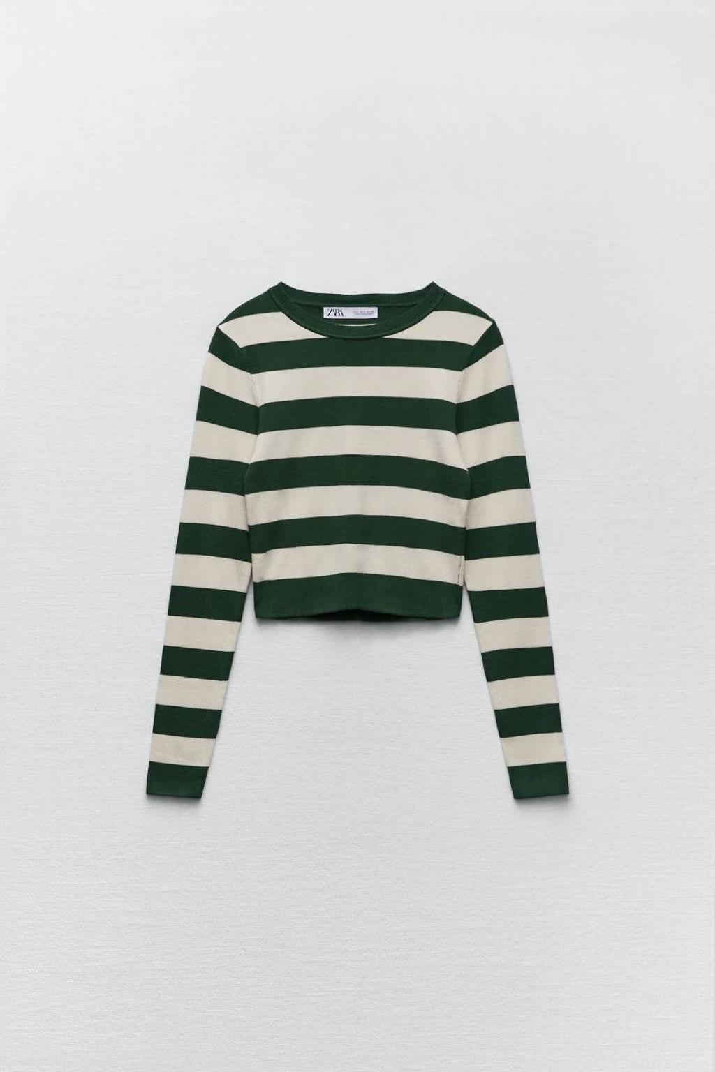 Jersey de rayas crema y verde