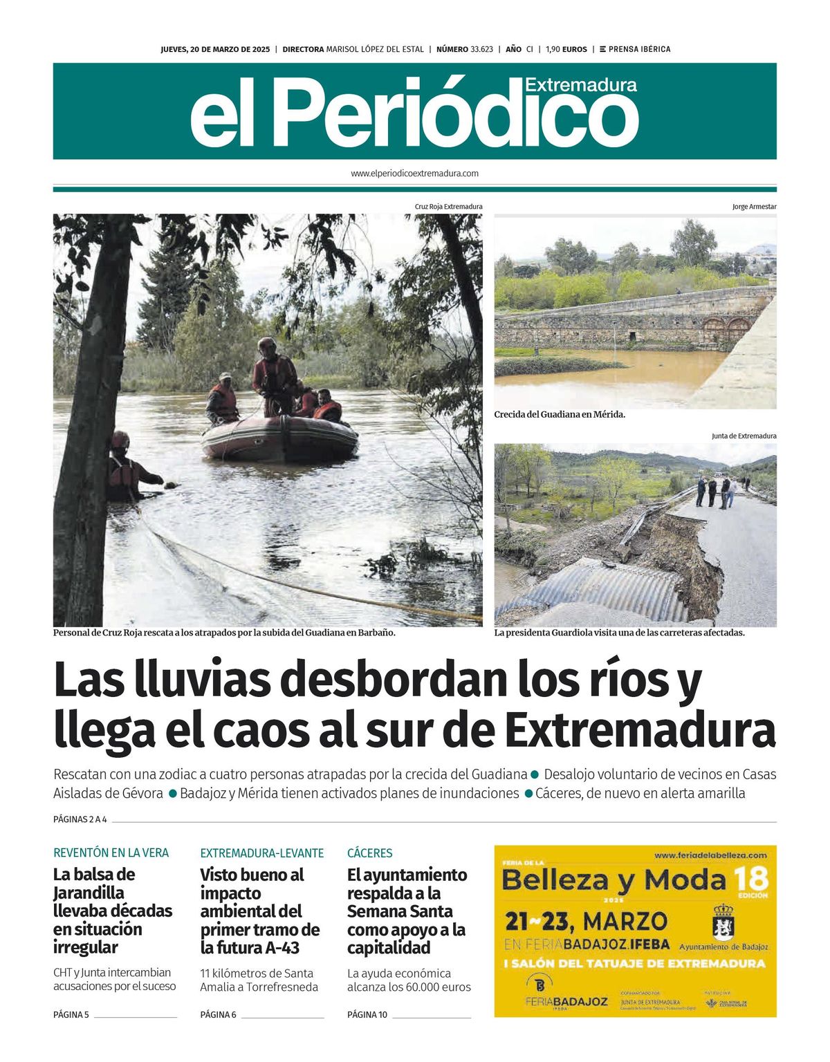 Consulta la portada correspondiente al día 20 de marzo de 2025