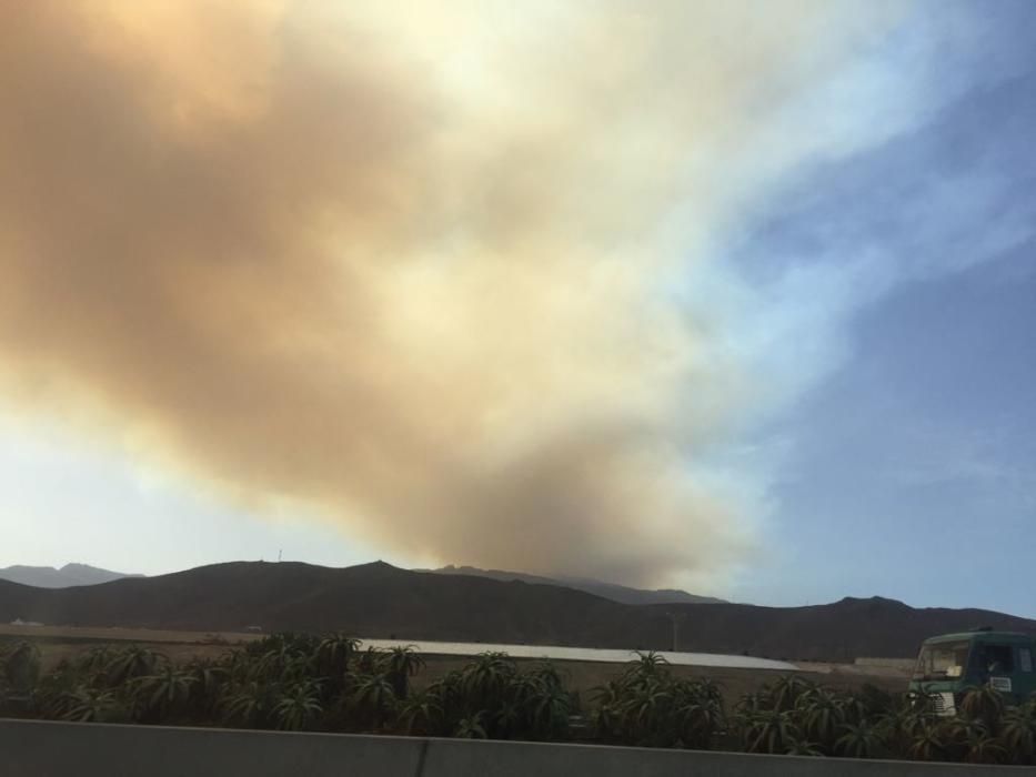 Incendio desde la autovía del Sur