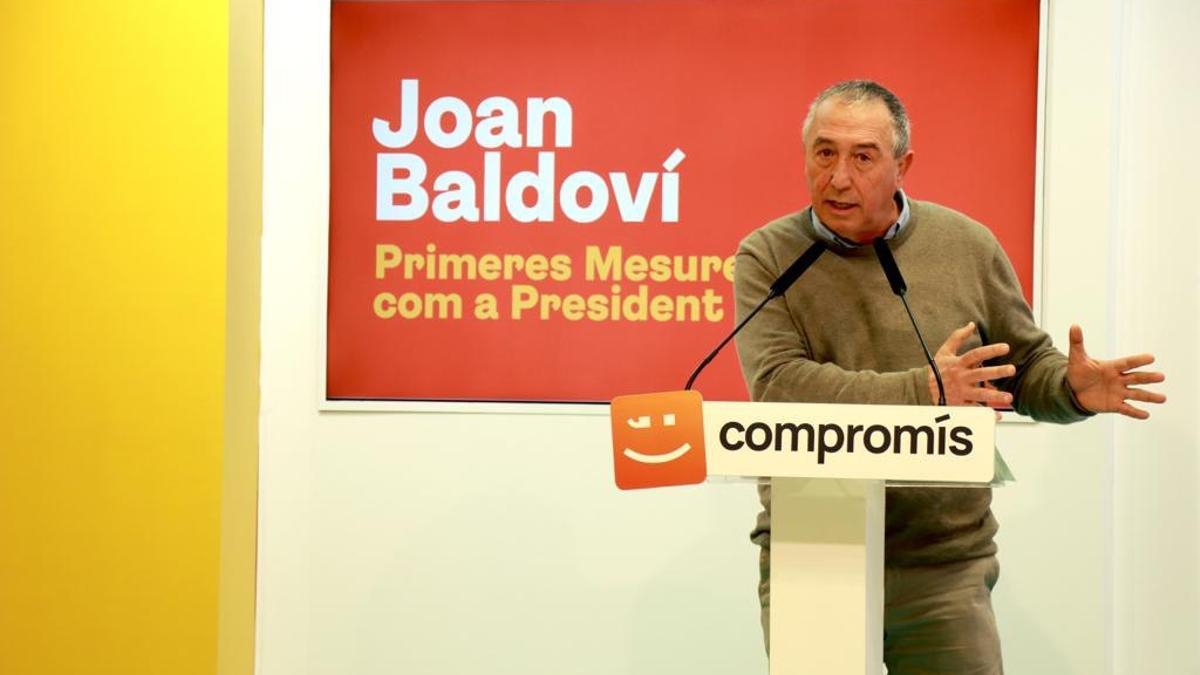 Baldoví en una rueda de prensa en la sede.