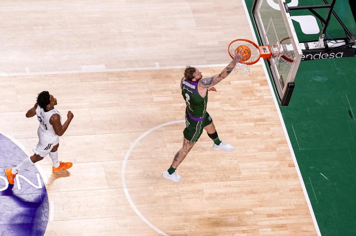 Partido disputado entre Unicaja y Real Madrid