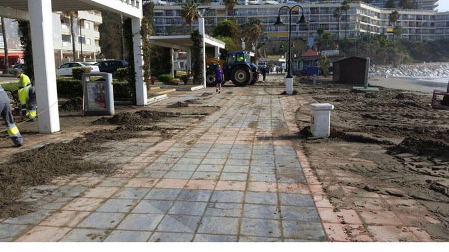 Imagen de los efectos del temporal en Torremolinos.