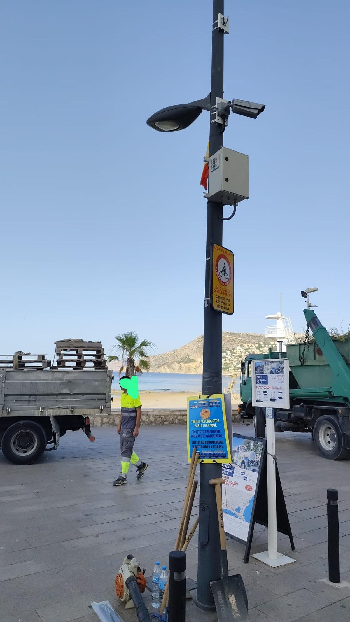 Cámara instalada en el paseo marítimo
