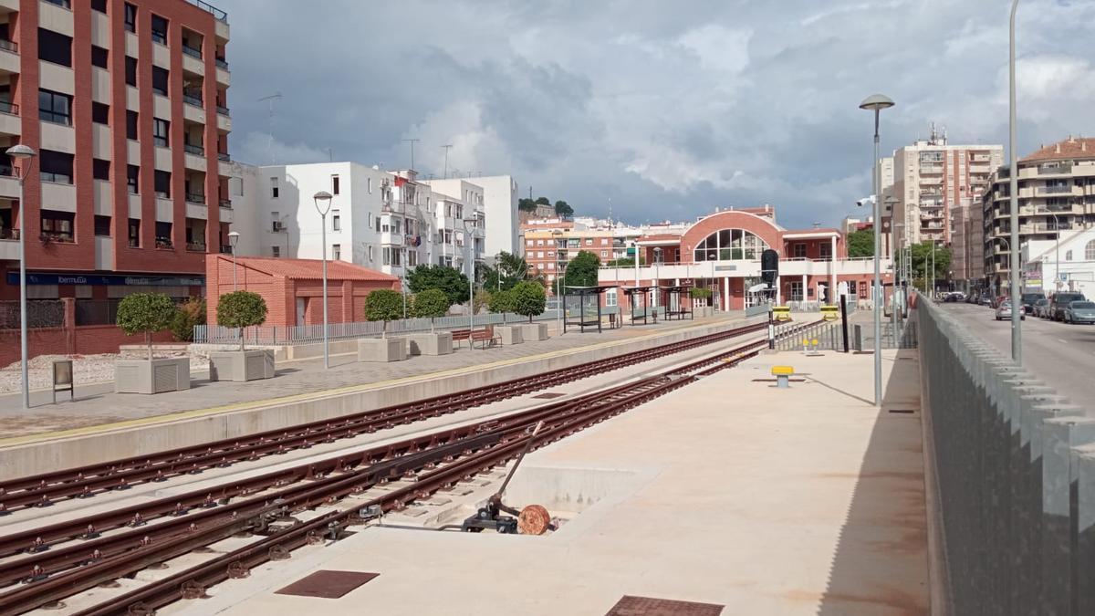 La estación del tranvía en la ciudad de Dénia.