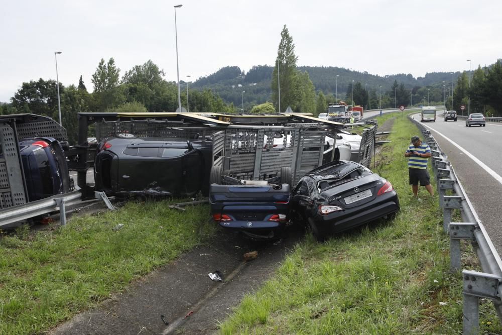 Espectacular accidente en Gijón