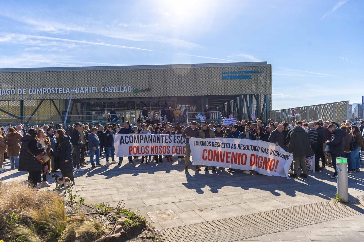 Manifestacion de la cig por el convenio del transporte de A Coruña