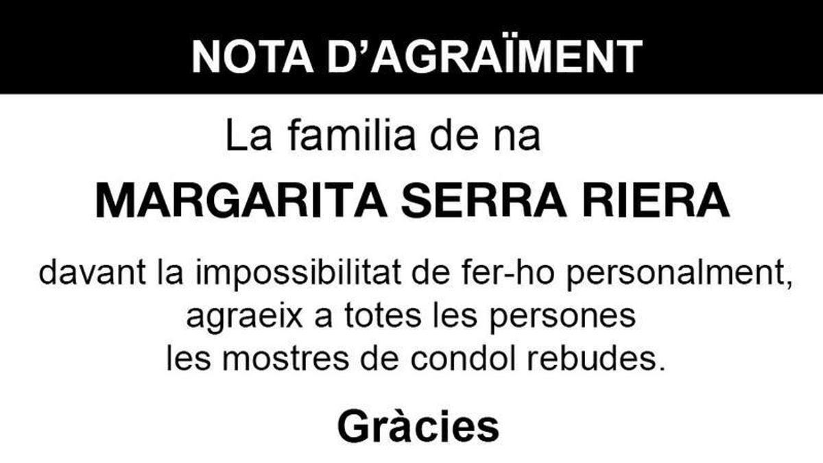 Nota Margarita Serra Riera