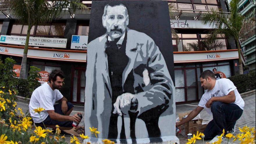 Retrato de Galdós en la capital grancanaria.