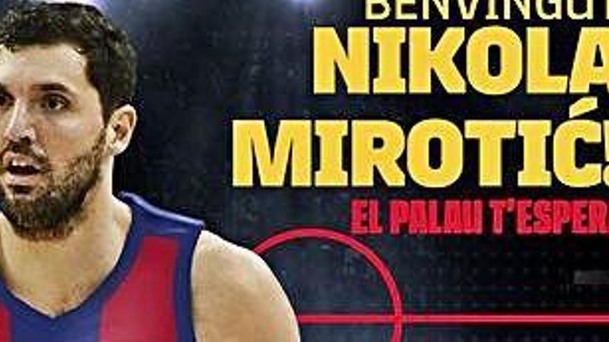 Muntatge del Barça a les xarxes per donar la benvinguda a Mirotic