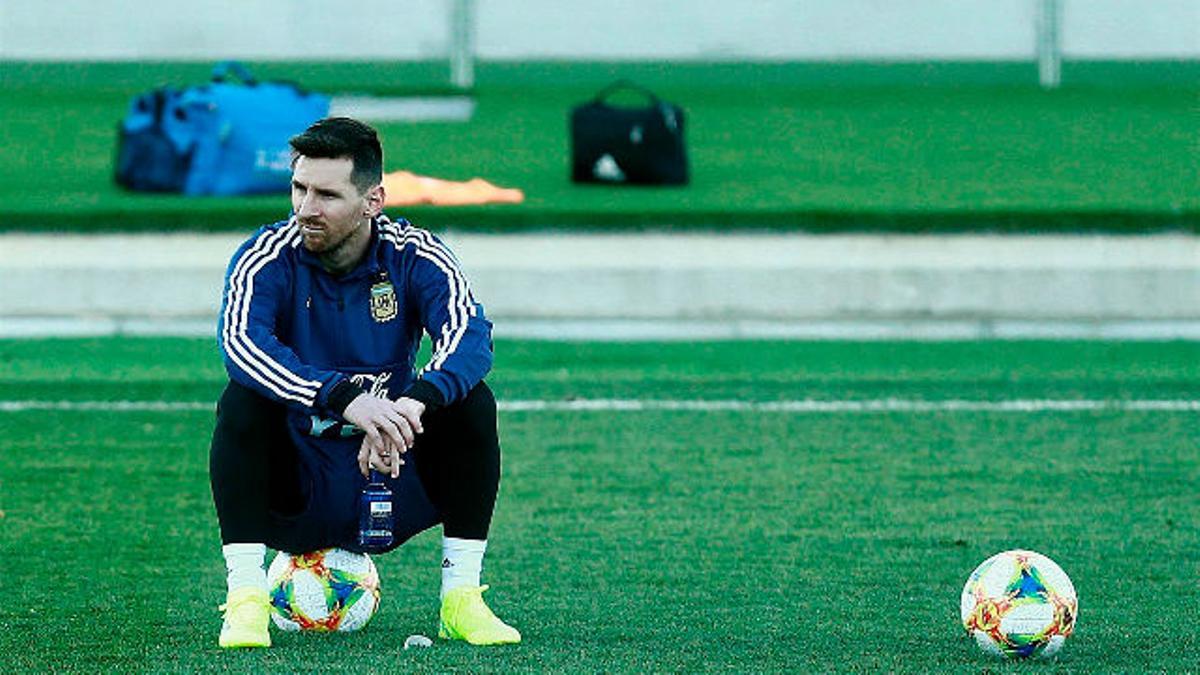 Messi, al margen en los partidillos en el segundo entrenamiento de Argentina