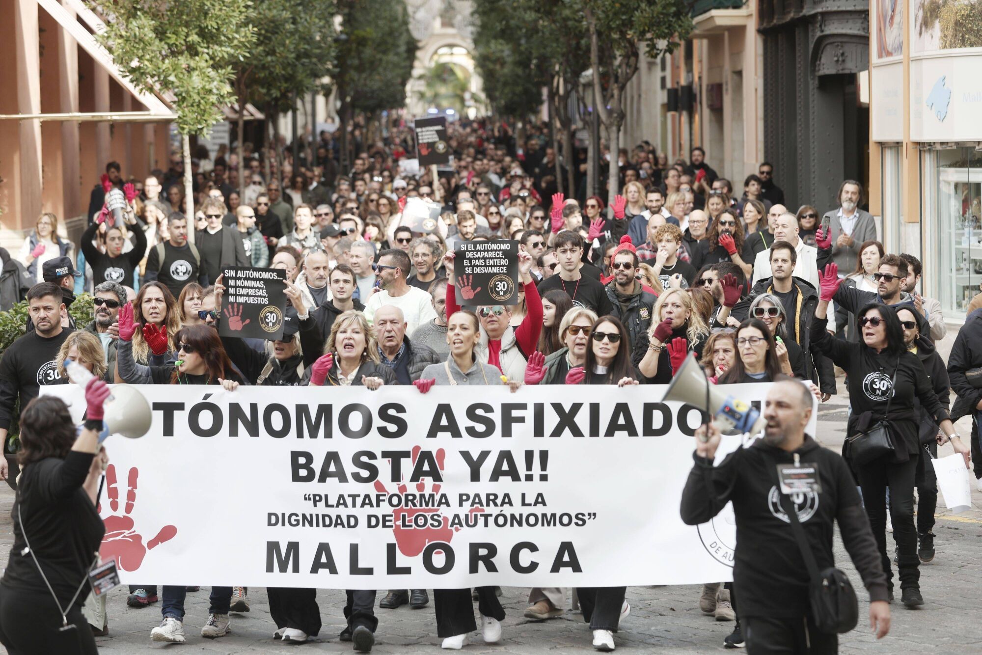 Así ha sido la manifestación de los autónomos en Palma del 30N.
