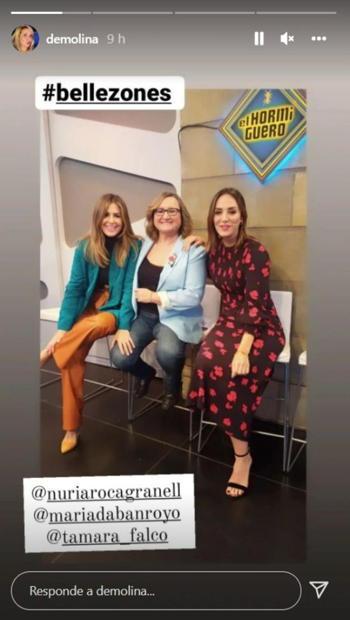 Nuria Roca, María Dabán y Tamara Falcó, en 'El Hormiguero'