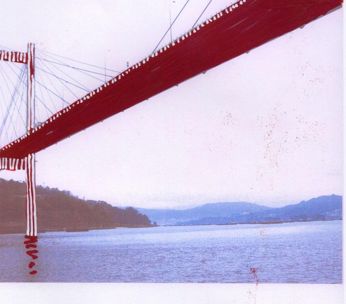 El artista que quiso pintar de rojo el puente  de Rande