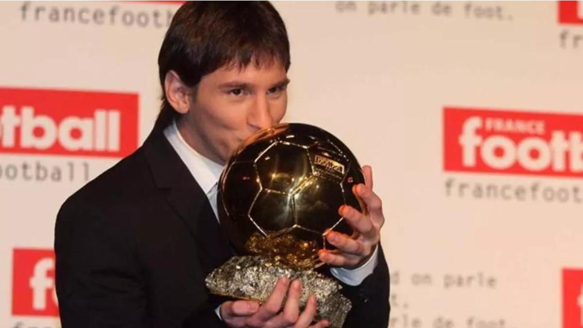 Messi con el Balón de Oro