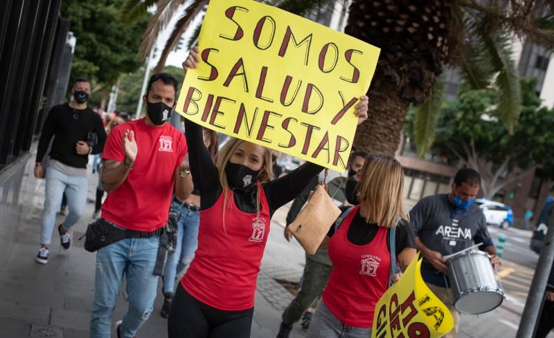 Los gimnasios de Tenerife salen a la calle en demanda de ayudas por la crisis del Covid-19