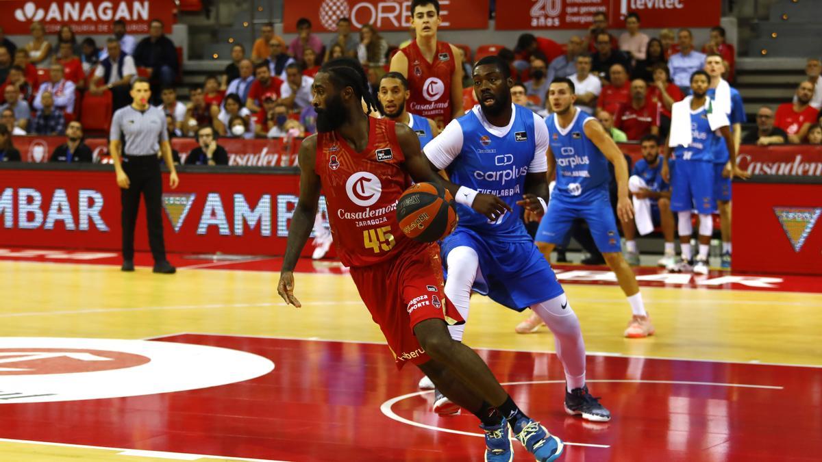 Howard Sant-Roos, en la ida ante el Fuenlabrada.