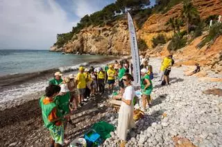 Imágenes de la limpieza organizada por IbizaPreservation en cala d'en Serra