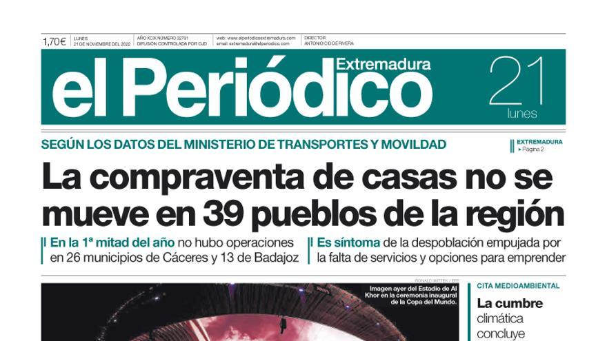 Consulta la portada correspondiente al día 21 de noviembre de 2022